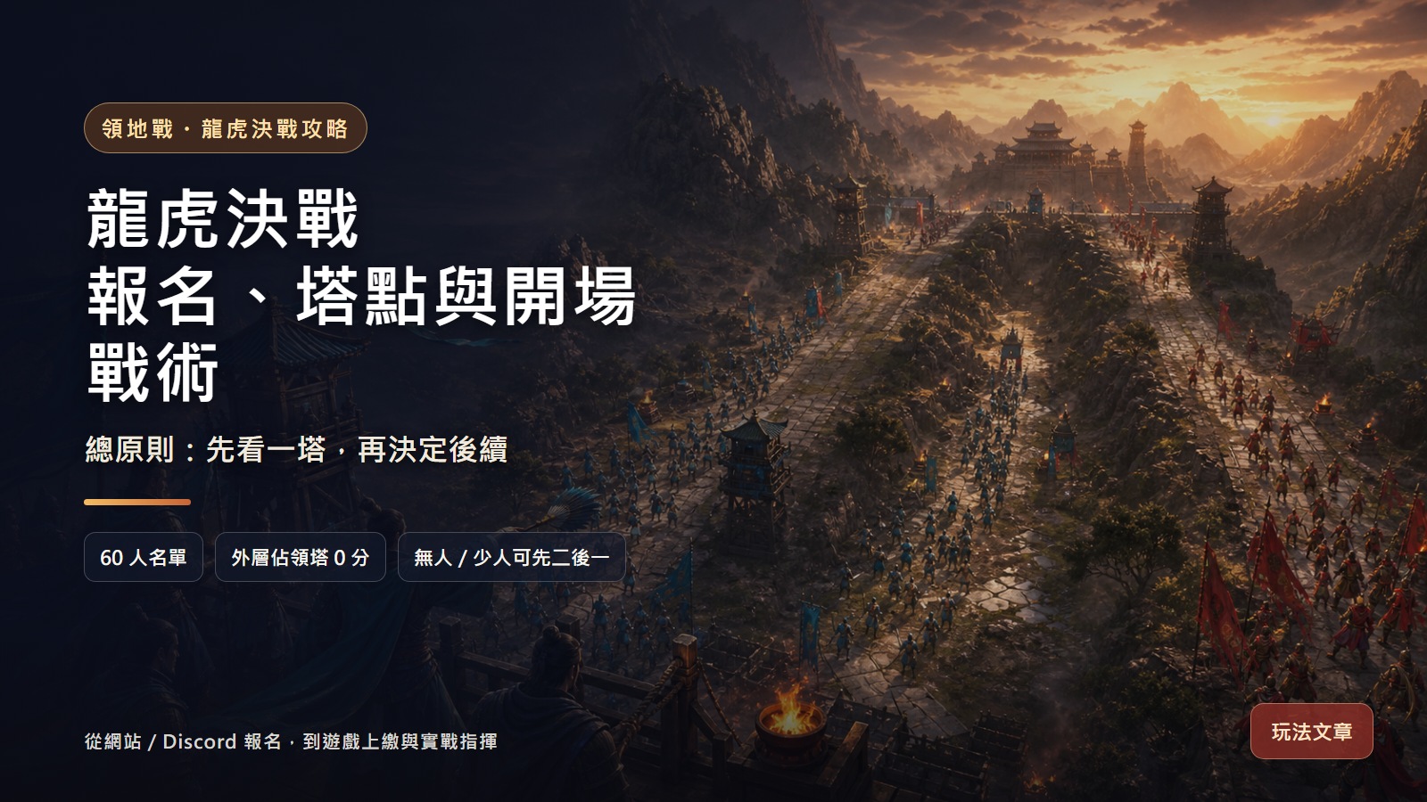 龍虎決戰｜報名、塔點與開場戰術